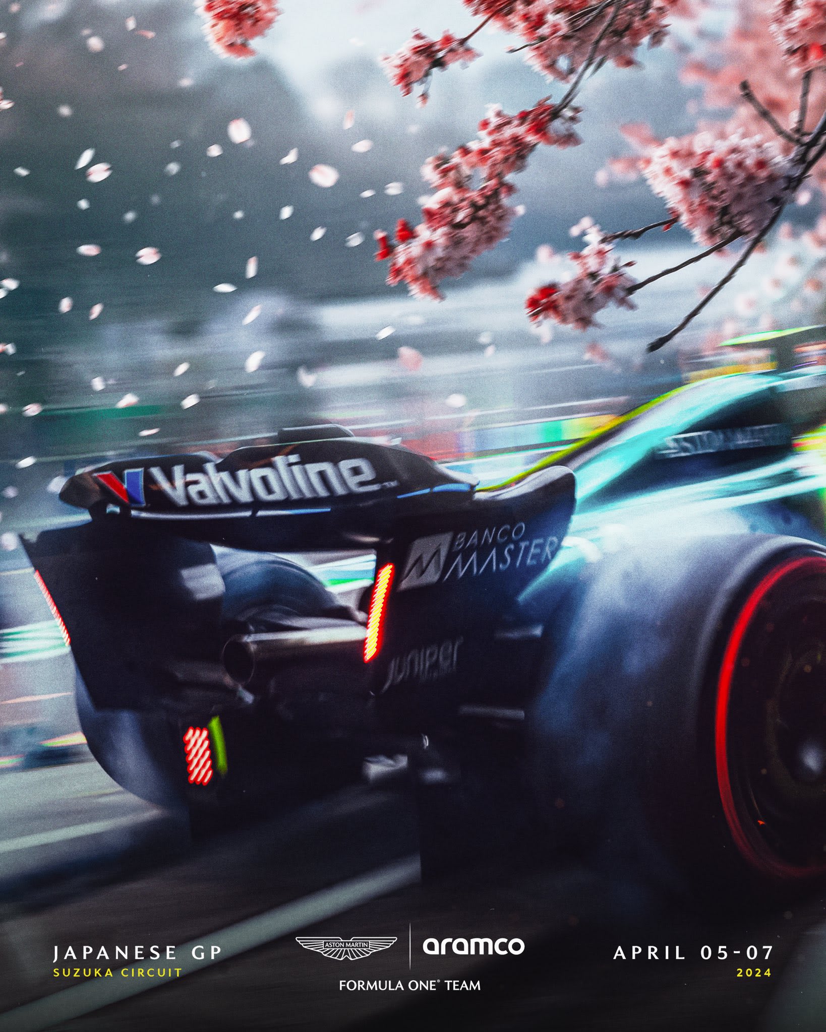 Aston Martin 2024 Formula 1 Poster at Suzuka International Racing Course