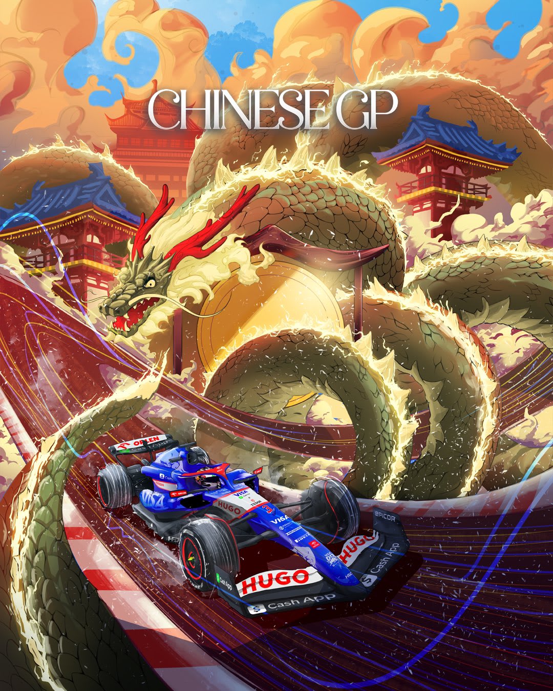 RB 2024 Formula 1 Poster at Shanghai International Circuit