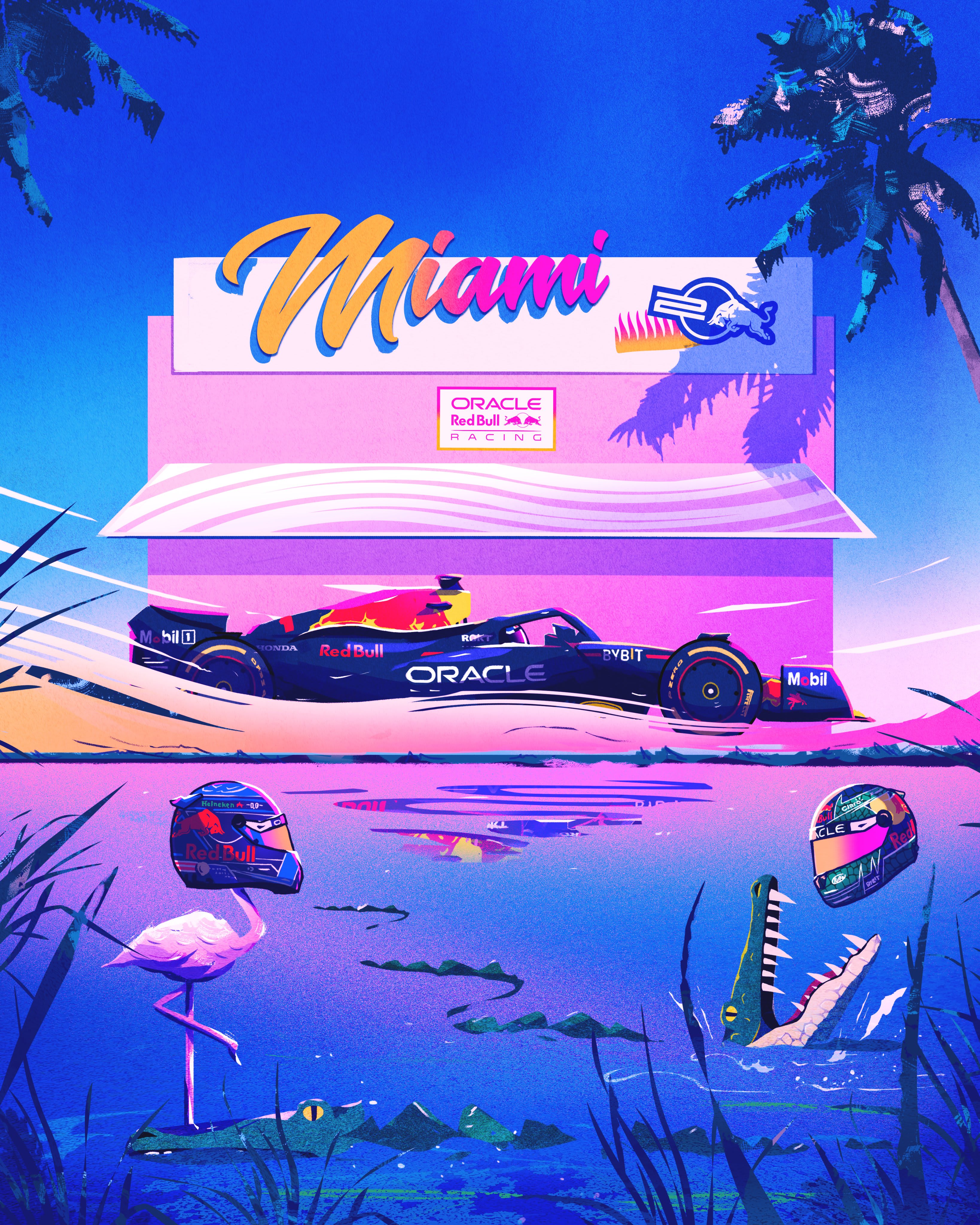 Red Bull Racing 2024 Formula 1 Poster at Miami International Autodrome