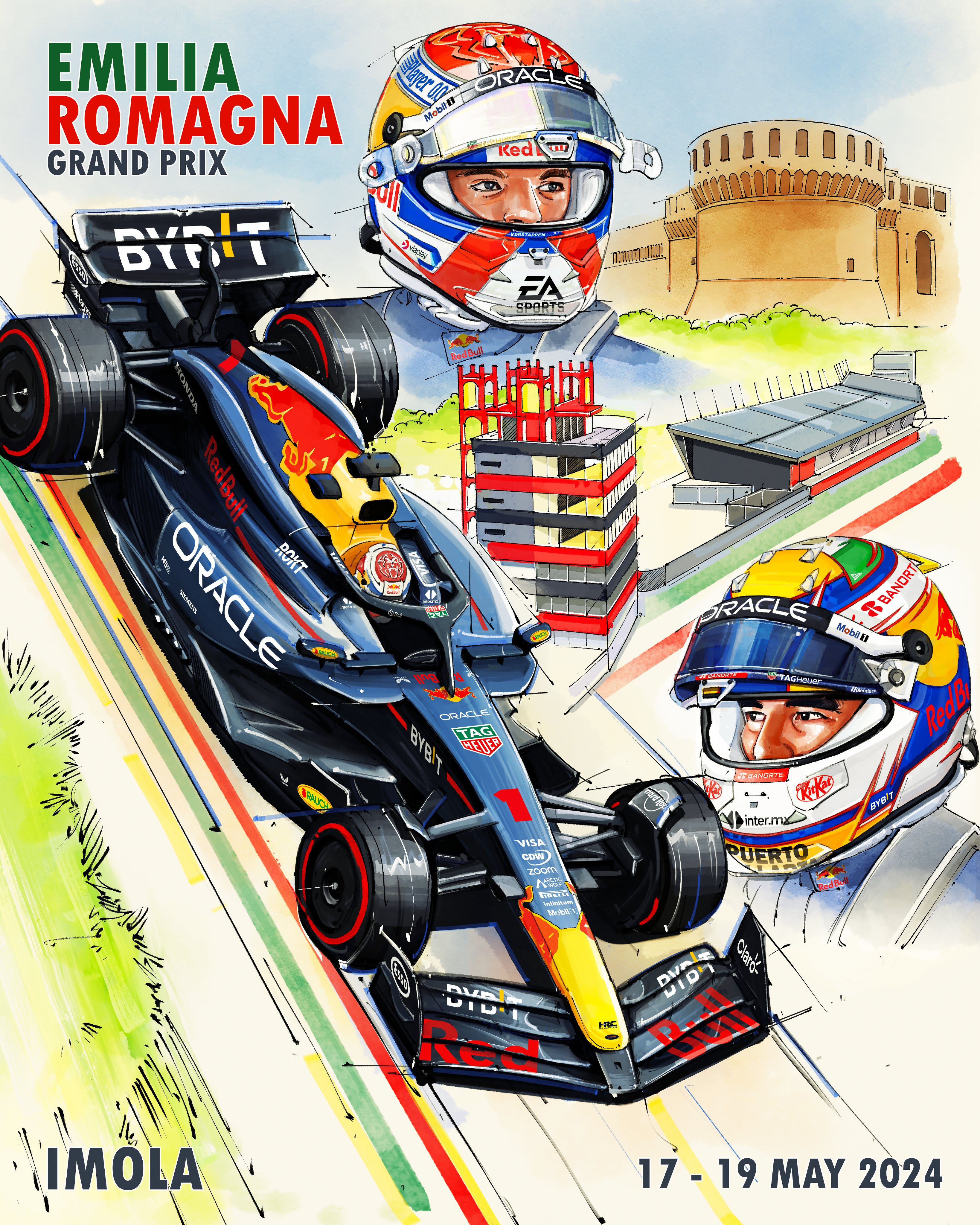 Red Bull Racing 2024 Formula 1 Poster at Autodromo Enzo e Dino Ferrari