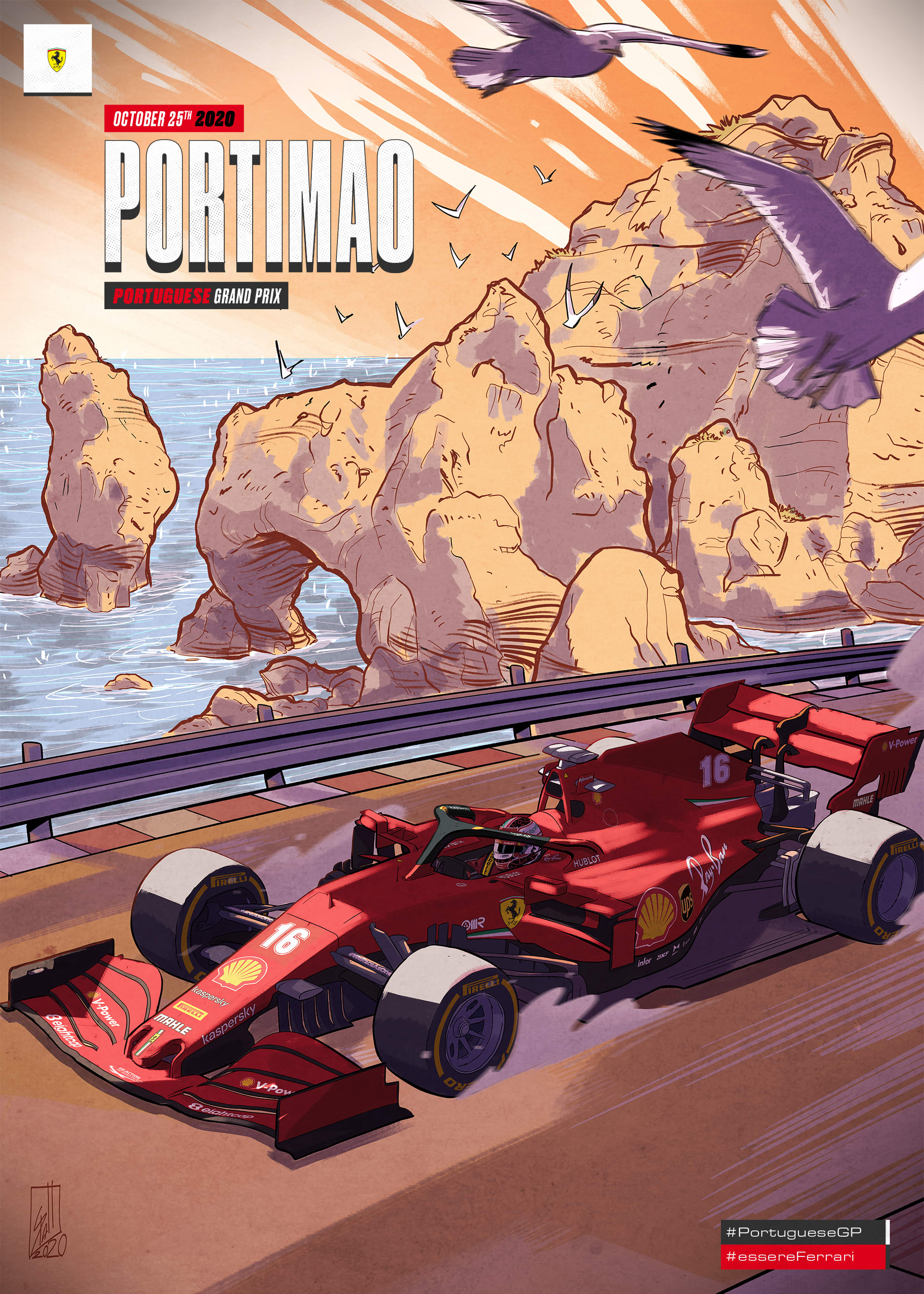 Ferrari 2020 Formula 1 Poster at Autódromo Internacional do Algarve