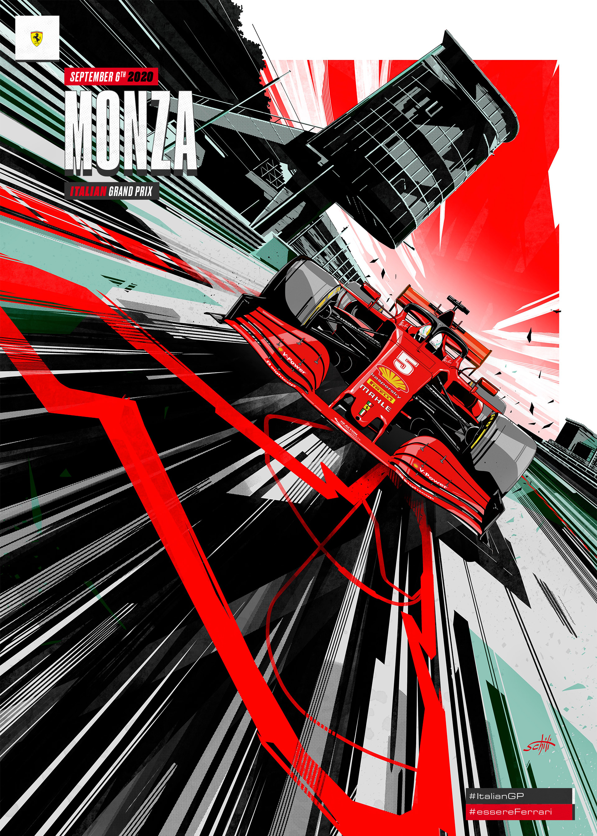 Ferrari 2020 Formula 1 Poster at Autodromo Nazionale Monza