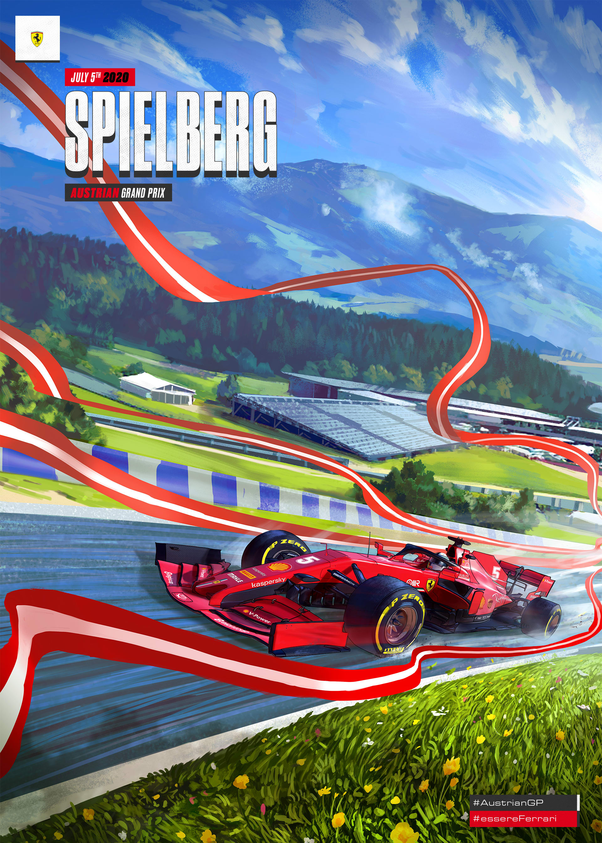 Ferrari 2020 Formula 1 Poster at Red Bull Ring