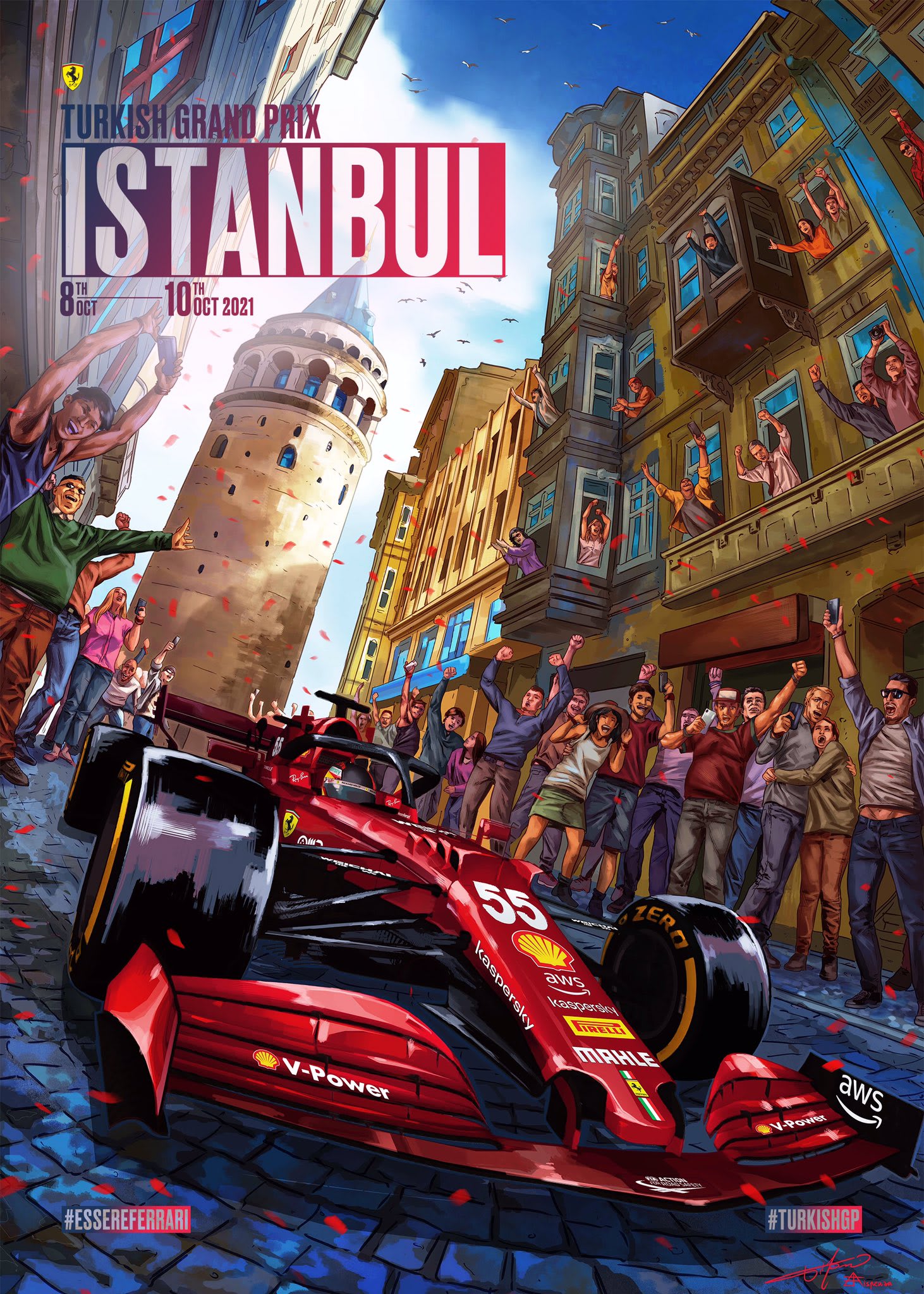 Ferrari 2021 Formula 1 Poster at Intercity Istanbul Park