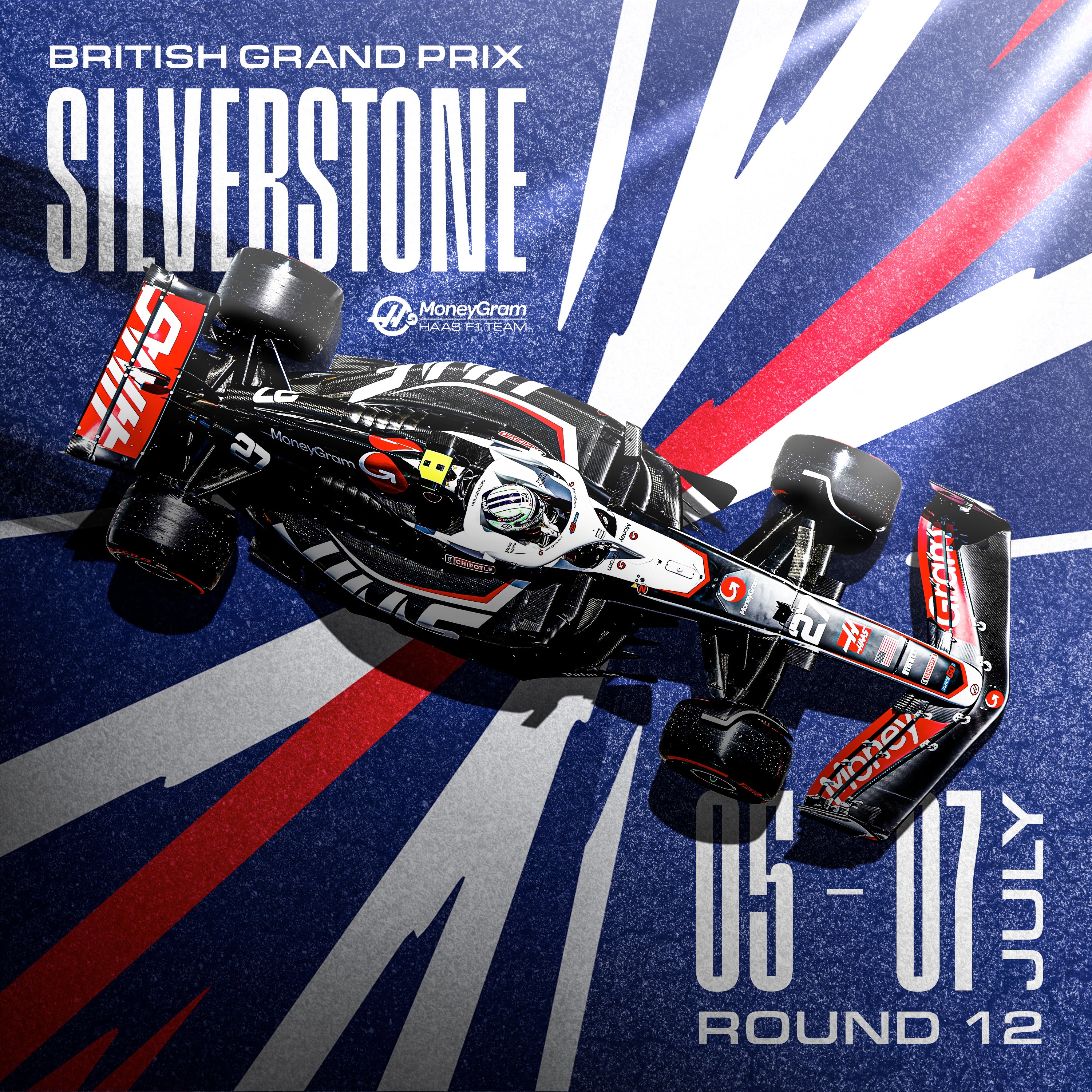 Haas 2024 Formula 1 Poster at Silverstone Circuit
