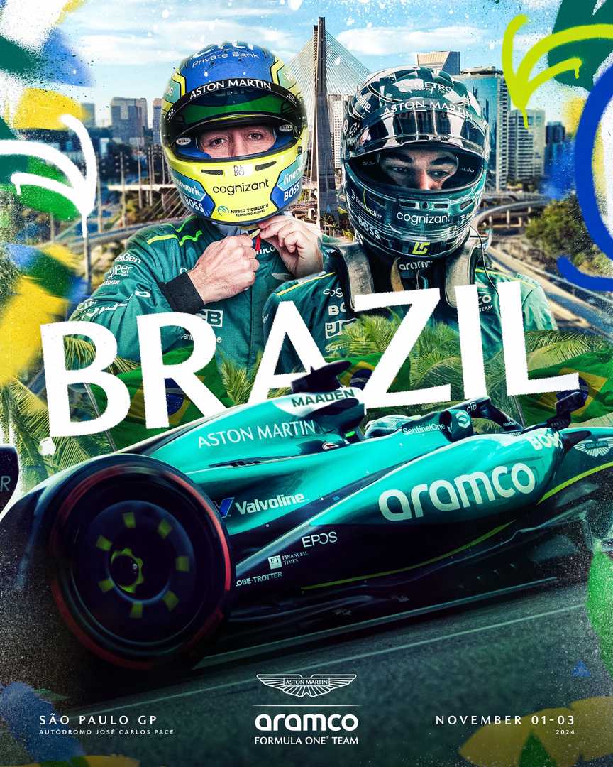 Aston Martin 2024 Formula 1 Poster at Interlagos