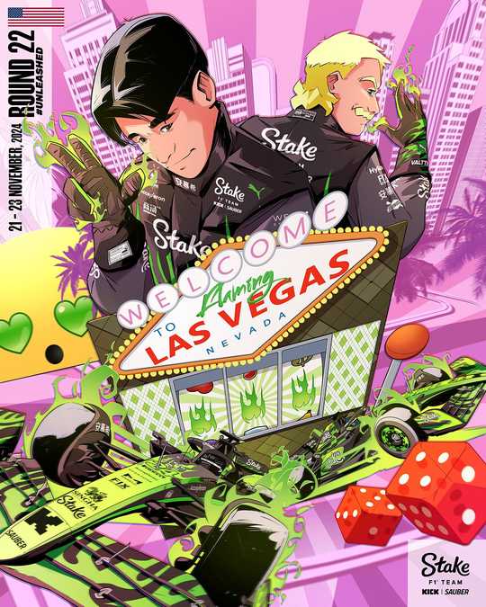 Kick 2024 Formula 1 Poster at Las Vegas Strip Circuit