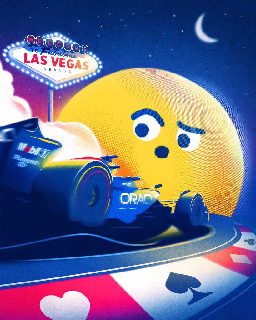 Red Bull Racing 2024 Formula 1 Poster at Las Vegas Strip Circuit