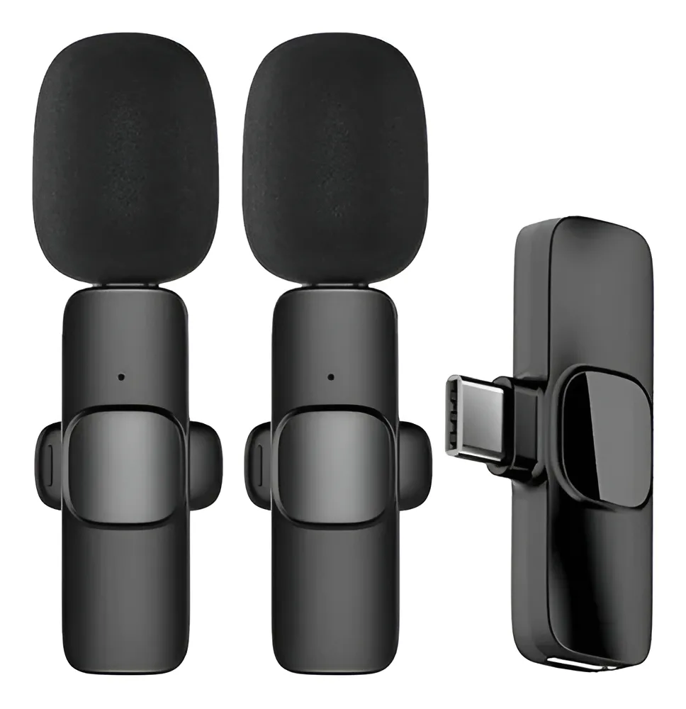 Micrófono Inalámbrico Dual Recargable Corbatero Celular 2 Micrófonos