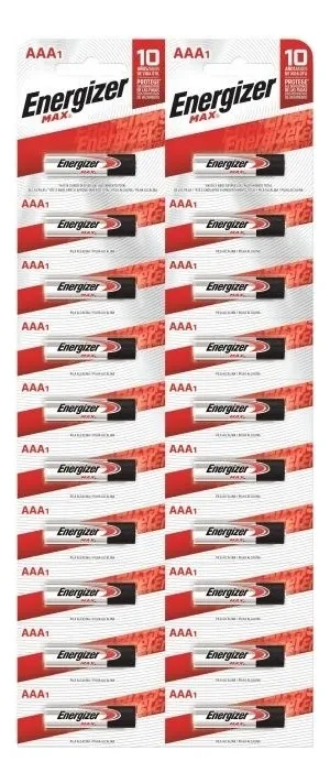 Pila AAA Energizer MAX E92 Alcalina - Blister de 20 Unidades