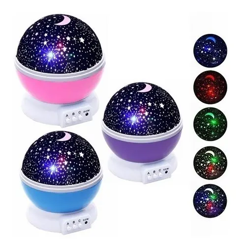 Velador Lampara Luz De Noche Proyector De Estrellas Infantil