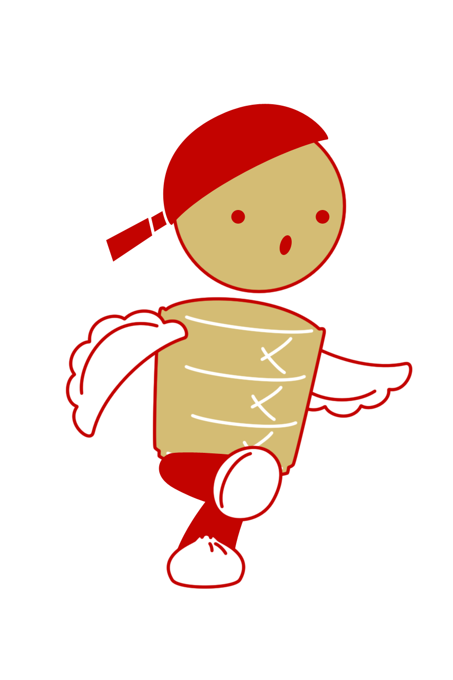 Hawkers Wok mascot running