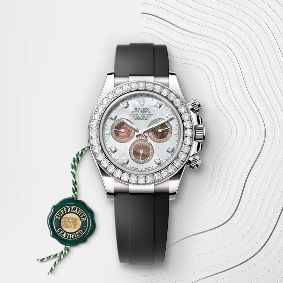 Rolex Cosmograph Daytona in 18 ct white gold M126589RBR-0001- Montecristo Jewellers Rolex Cosmograph Daytona in 18 ct white gold M126589RBR-0001- Montecristo Jewellers