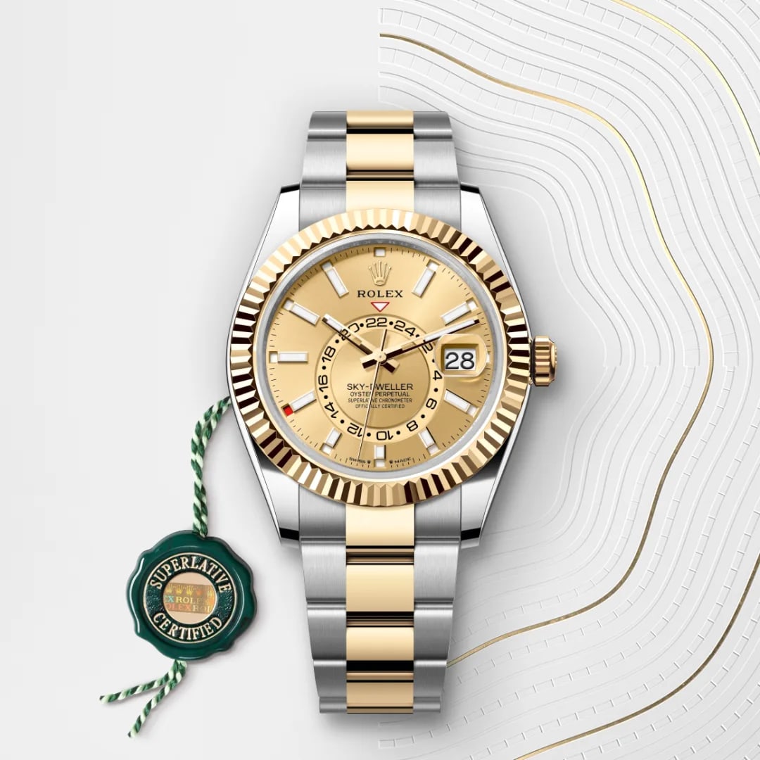 Rolex Sky-Dweller in Yellow Rolesor - combination of Oystersteel and yellow gold M336933-0001- Montecristo Jewellers Rolex Sky-Dweller in Yellow Rolesor - combination of Oystersteel and yellow gold M336933-0001- Montecristo Jewellers