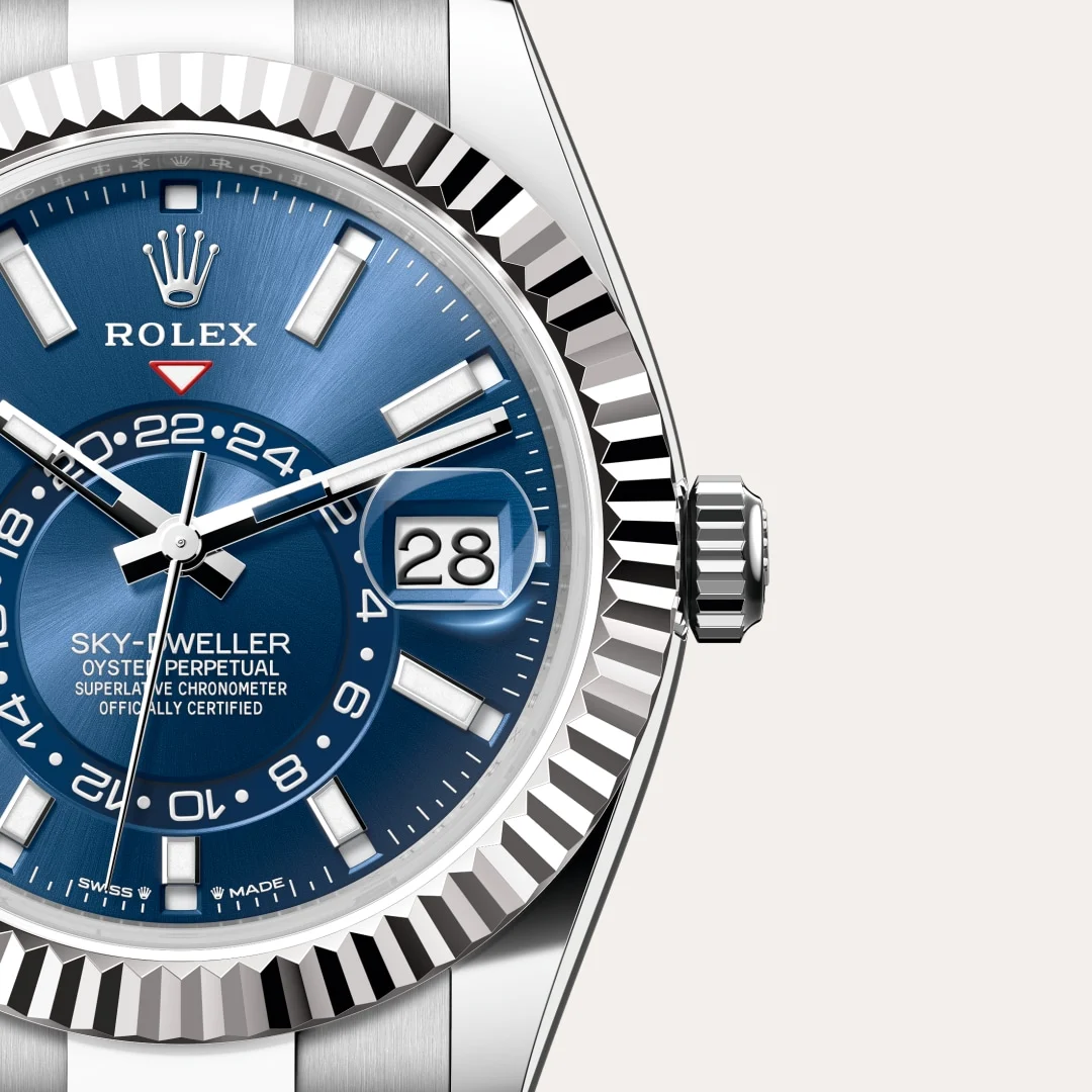 Rolex Sky-Dweller in White Rolesor - combination of Oystersteel and white gold M336934-0005- Montecristo Jewellers