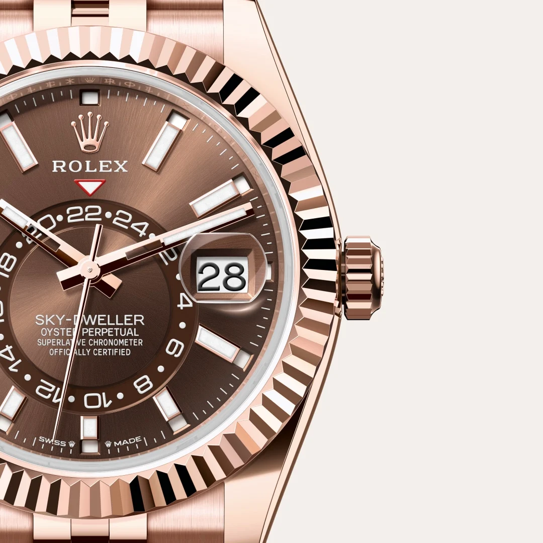 Rolex Sky-Dweller in 18 ct Everose gold M336935-0006- Montecristo Jewellers
