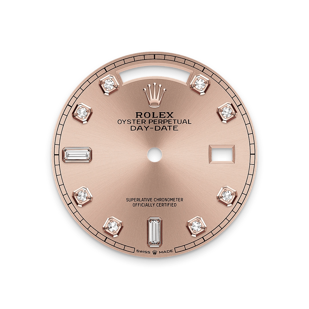 Rolex Day-Date in 18 ct Everose gold M128235-0009- Montecristo Jewellers Rolex Day-Date in 18 ct Everose gold M128235-0009- Montecristo Jewellers