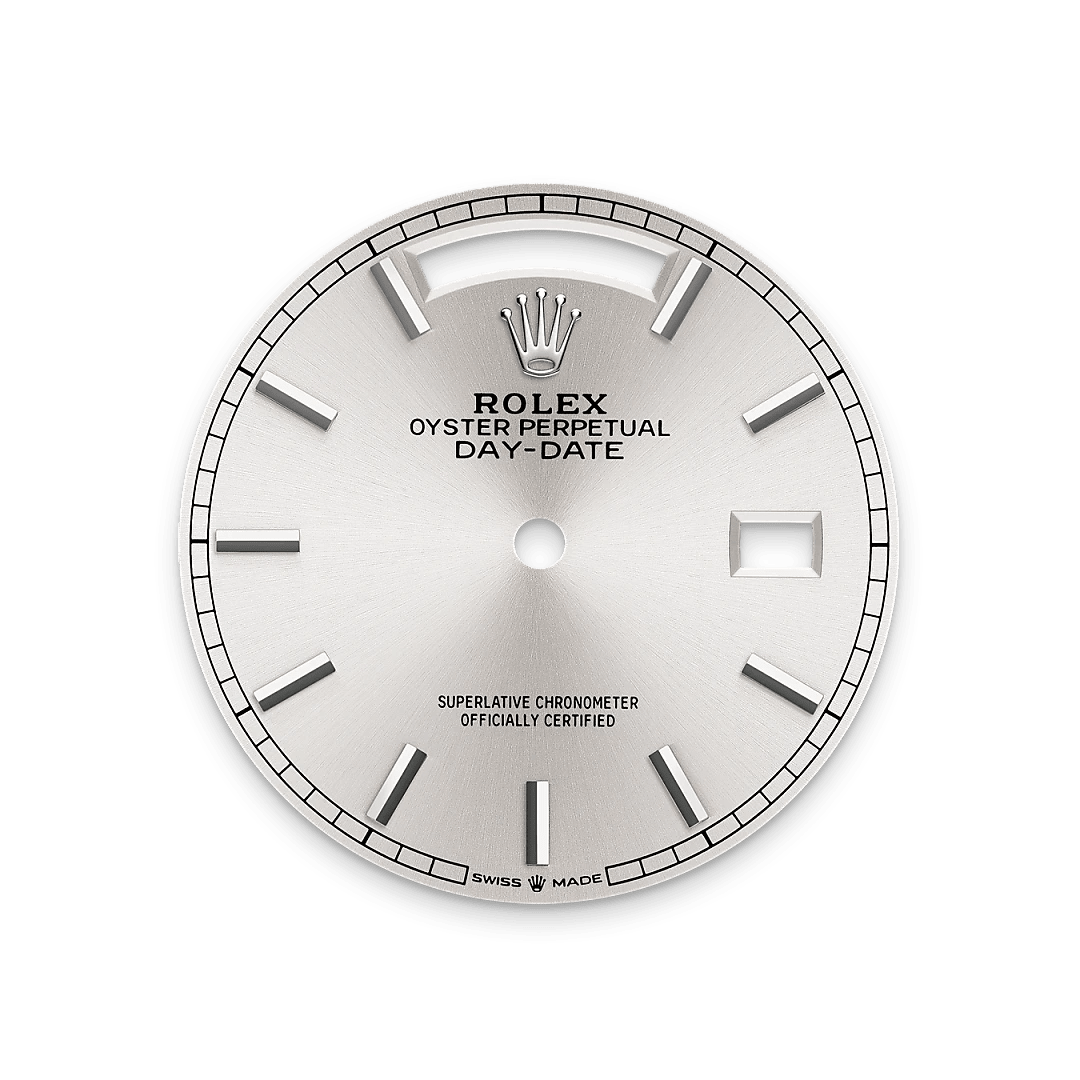 Rolex Day-Date in 18 ct white gold M128239-0005- Montecristo Jewellers Rolex Day-Date in 18 ct white gold M128239-0005- Montecristo Jewellers