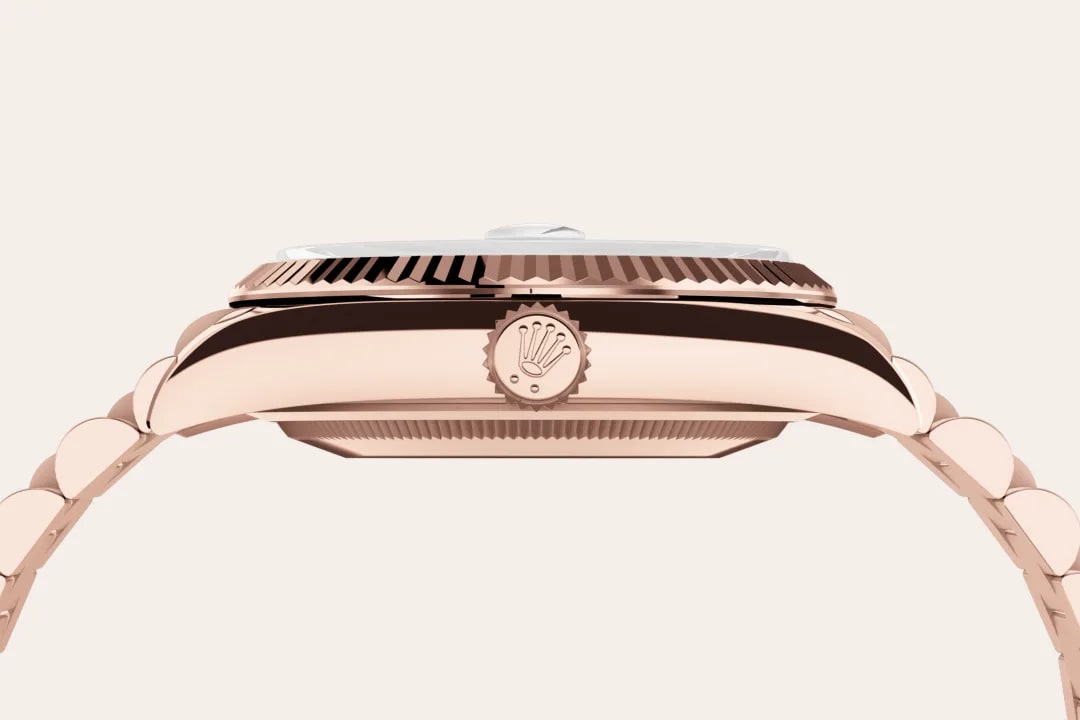 Rolex Day-Date in 18 ct Everose gold M128235-0009- Montecristo Jewellers Rolex Day-Date in 18 ct Everose gold M128235-0009- Montecristo Jewellers