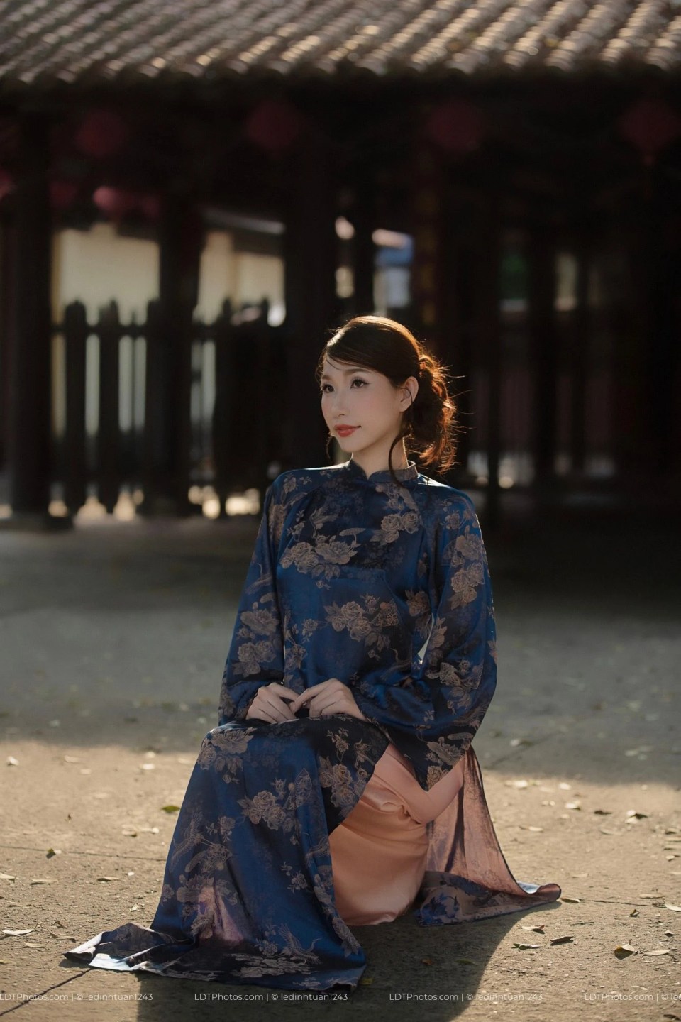 Gấm Hồng Hạc - mod Huỳnh Trâm - Áo dài - LDTPhotos