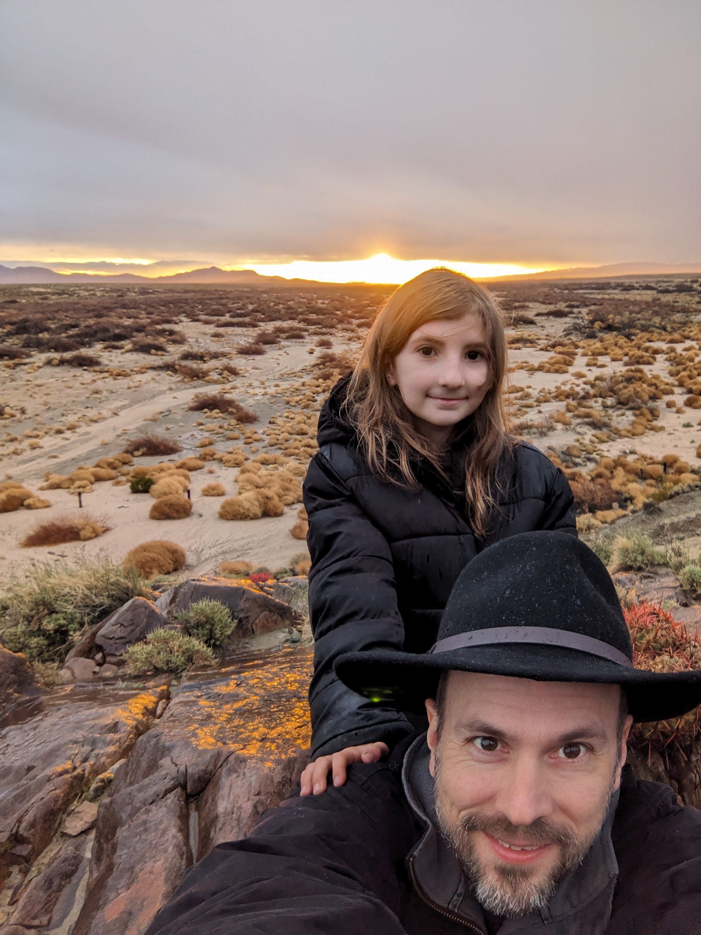 Daughter and Dad Mojave Sunset