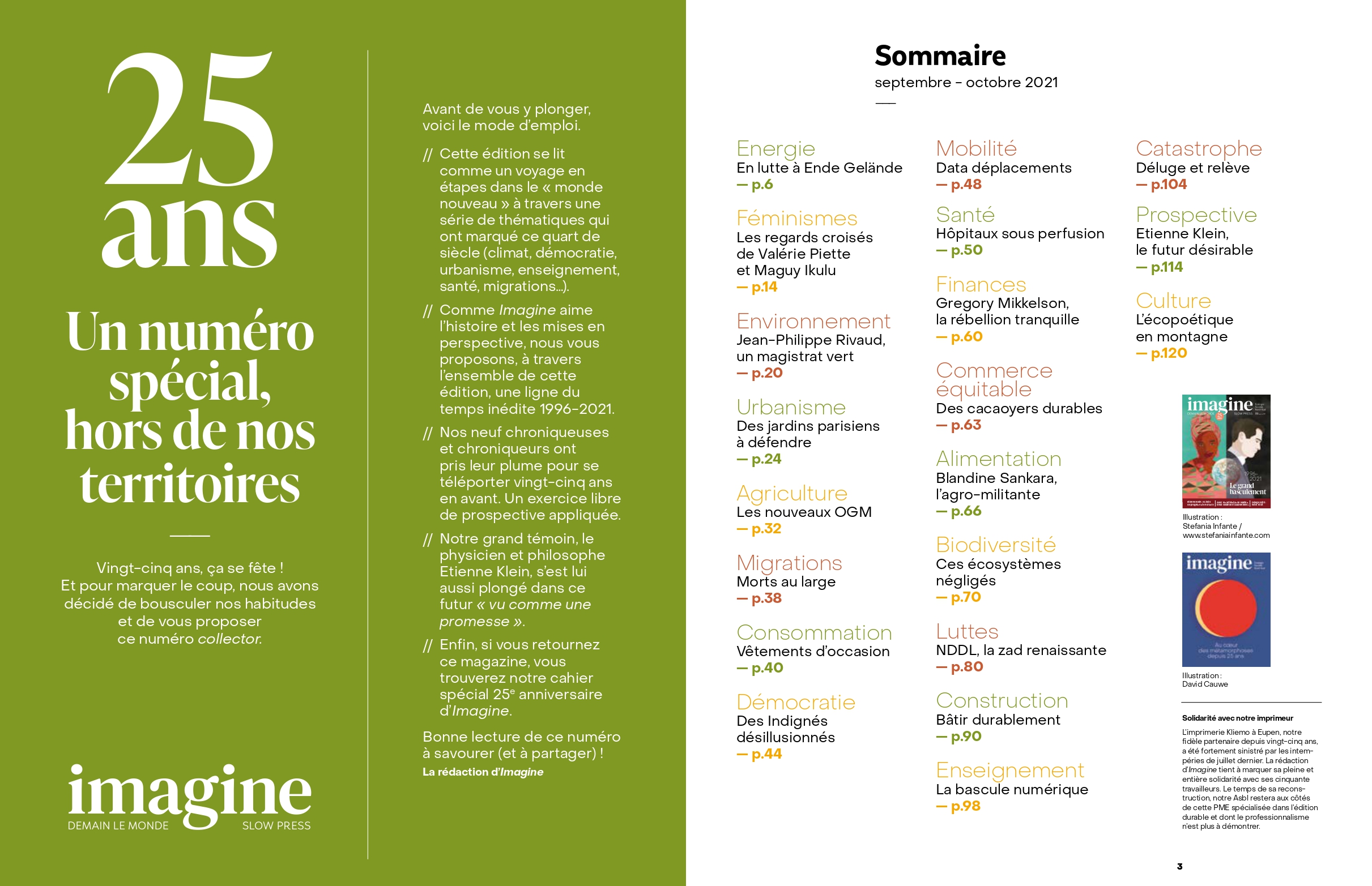 Description des six territoires d'Imagine