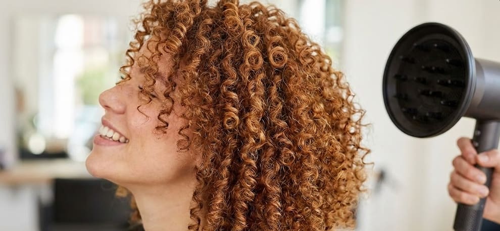 Utilisation du sèche-cheveux avec diffuseur