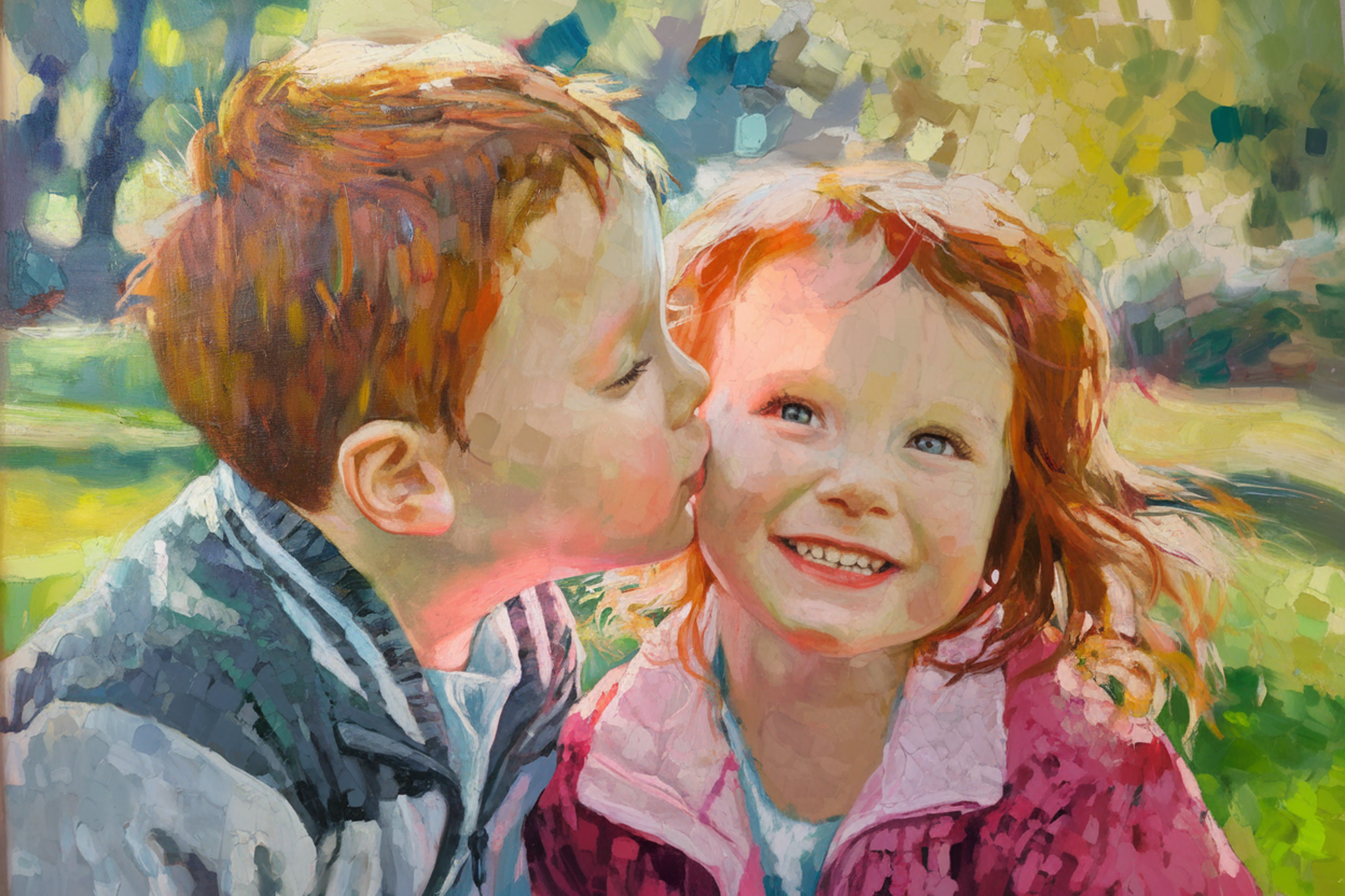 vibrant oil painting, reminiscent of the pointilli...