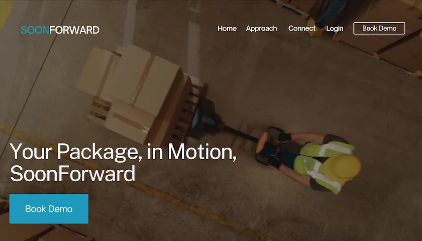 Screenshot of SoonForward Delivery website