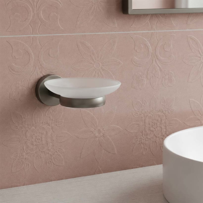 frosted glass high end soap dish