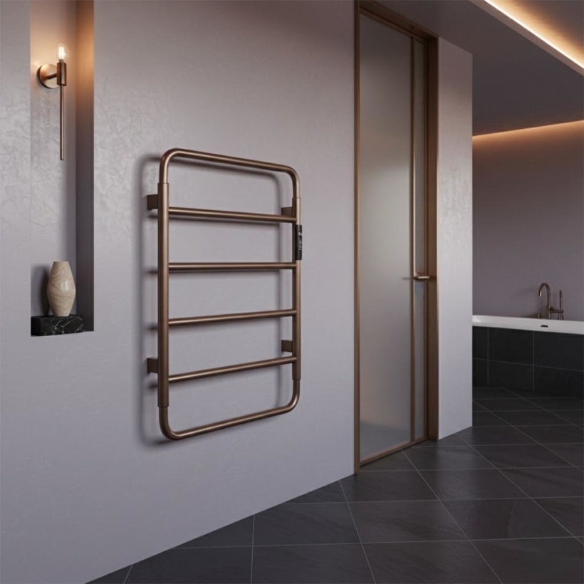 bronze electric heated towel warmer
