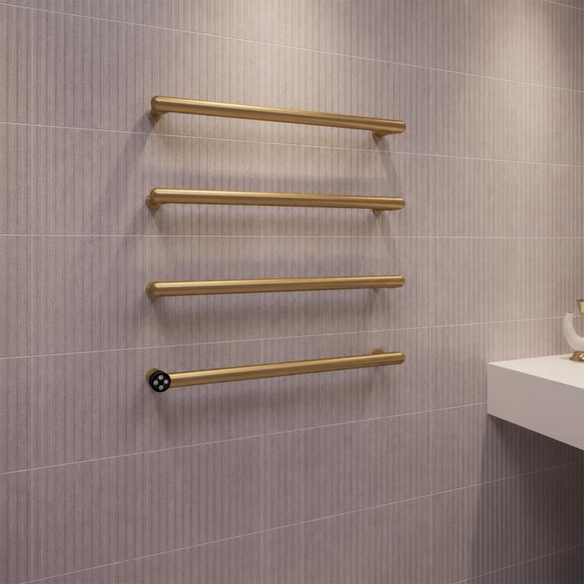 brushed brass electric towel radiator