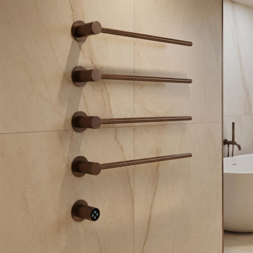 electric towel rail desinger - brushed bronze