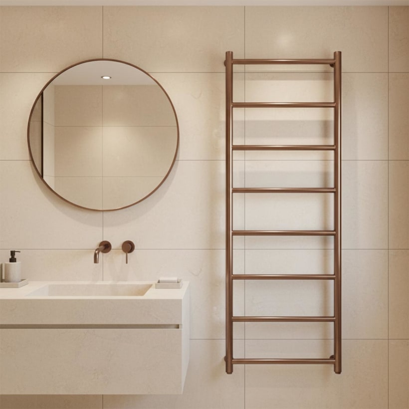 bronze towel radiator 1200mm x 500mm-dual fuel