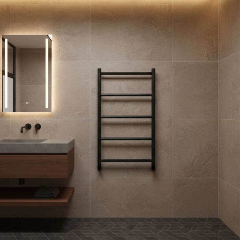 black towel radiator 800mm x 500mm