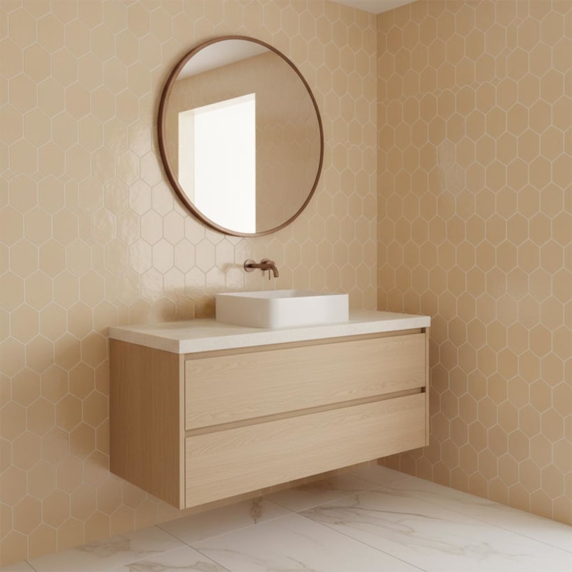 brushed bronze circle mirror