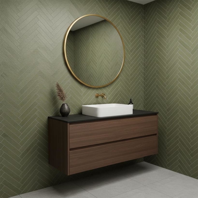 brushed brass circle mirror