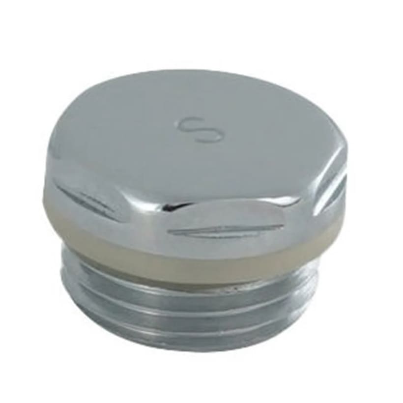 Polished chrome radiator blanking plug