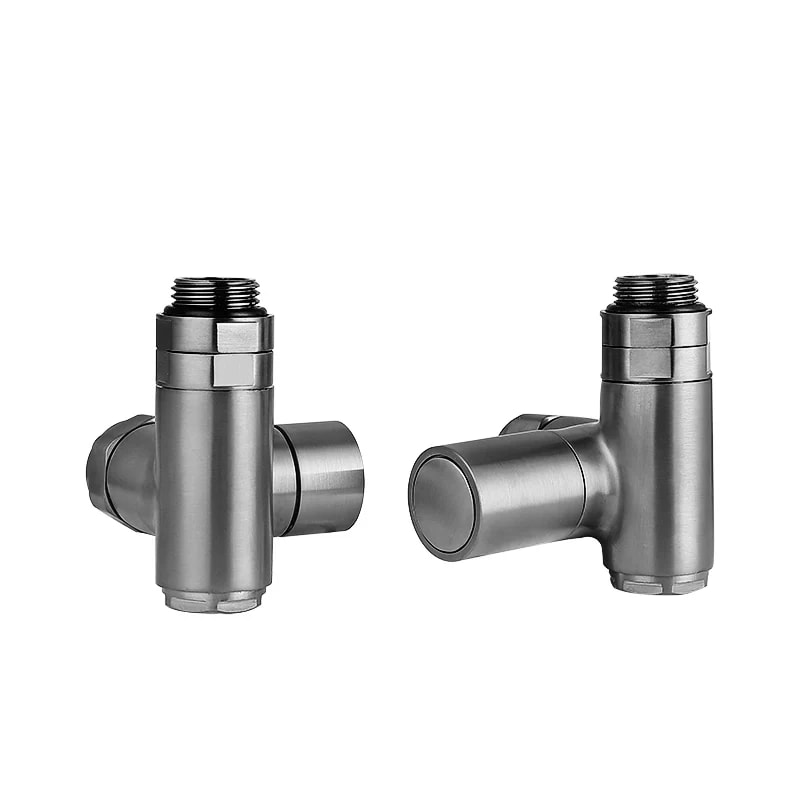 Brushed black dual fuel towel radiator valve