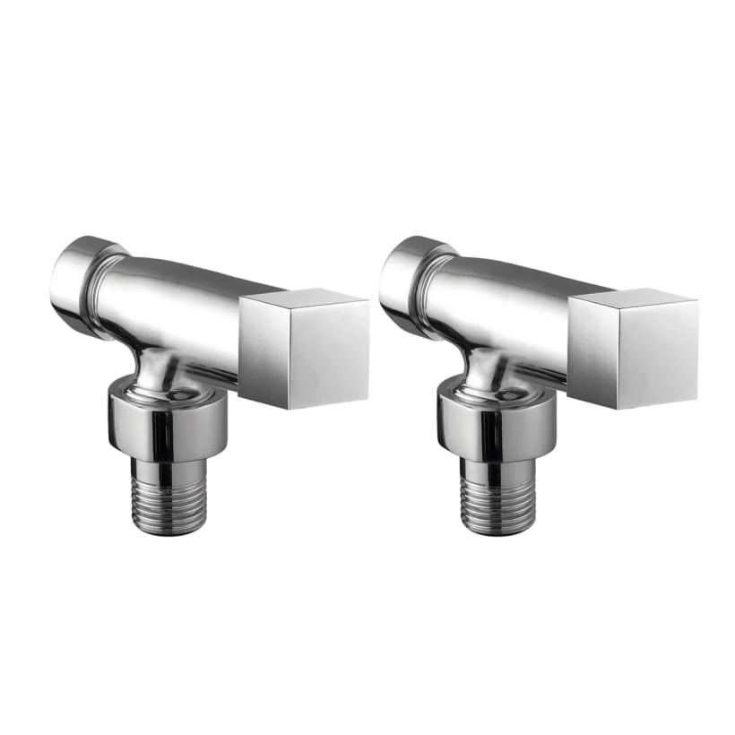 Chrome Square Angled Radiator Valves