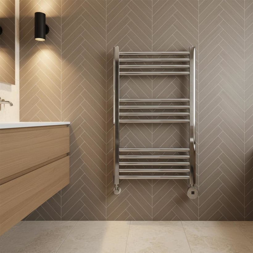 Small electric towel radiator 800 x 500mm
