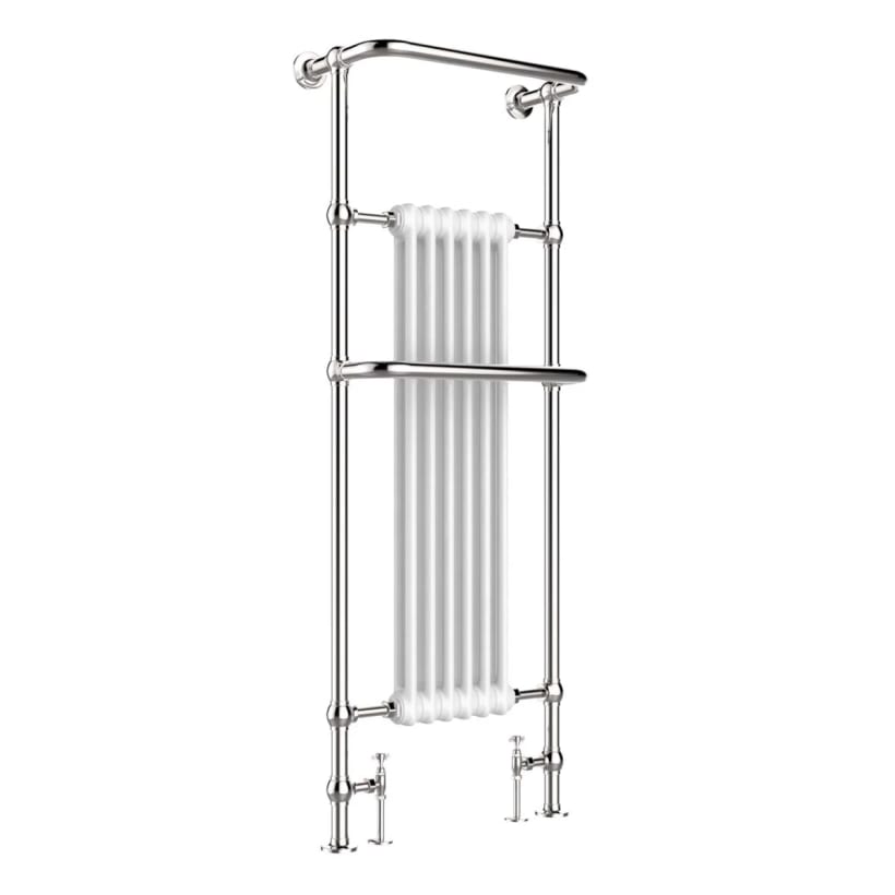 Polished chrome traditional towel warmer