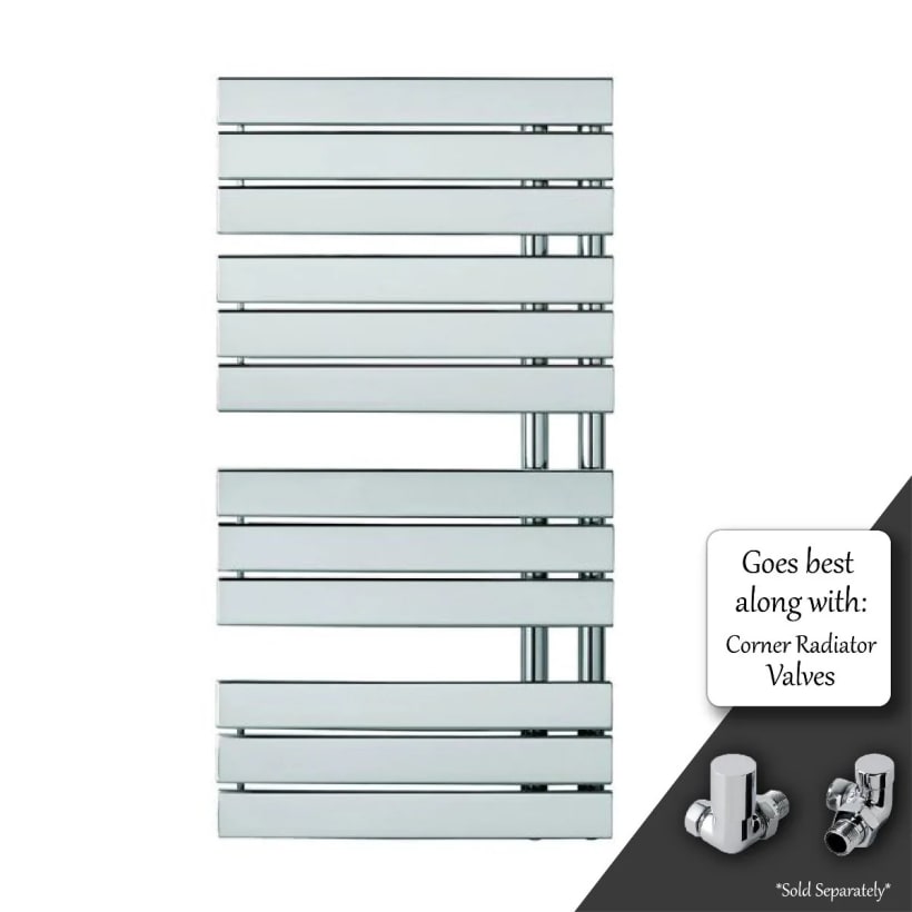 Open-ended chrome towel radiator