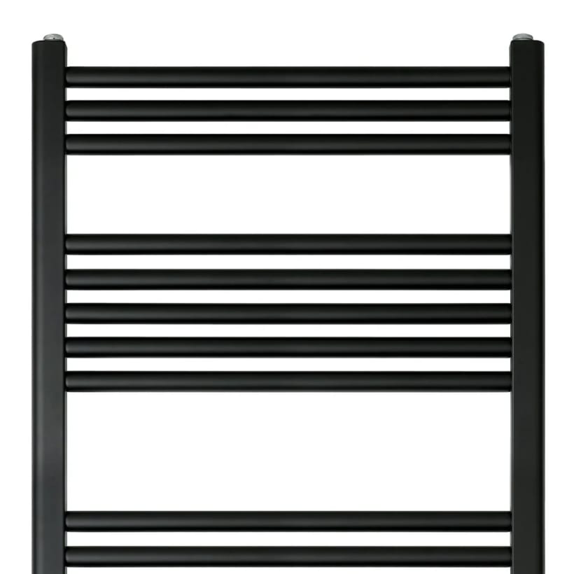 Matt black heated towel radiator