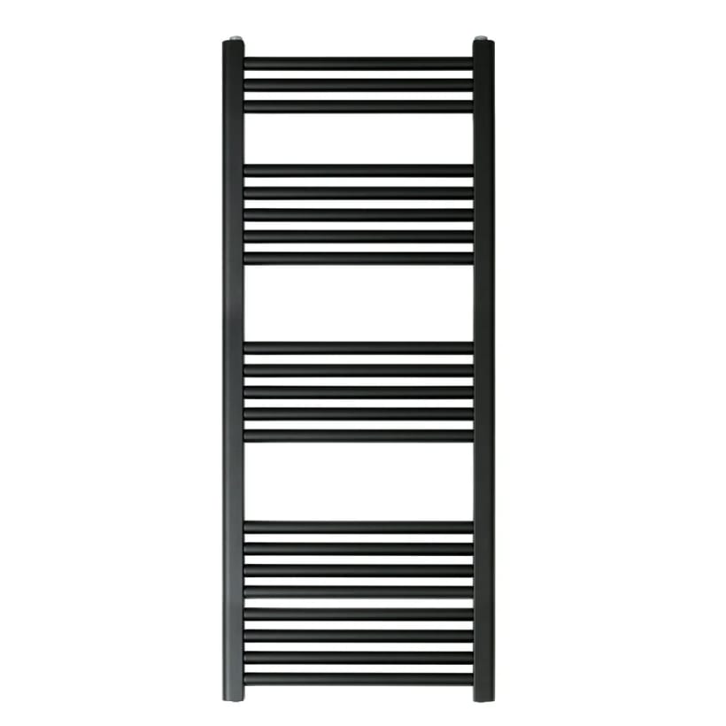 Matt black heated towel rail radiator