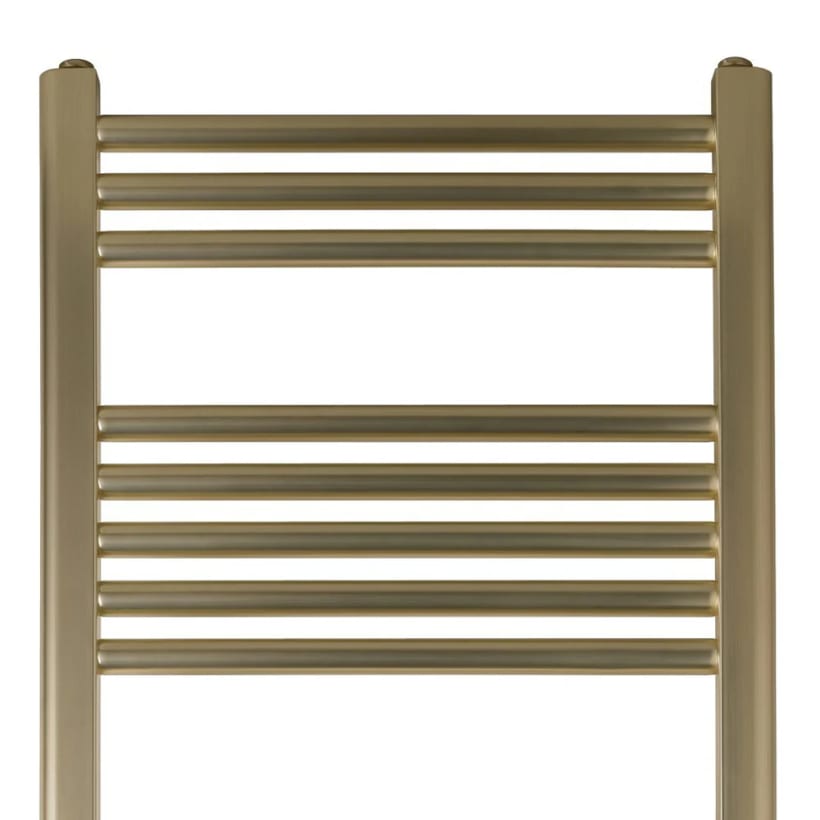 Brushed brass heated towel radiator