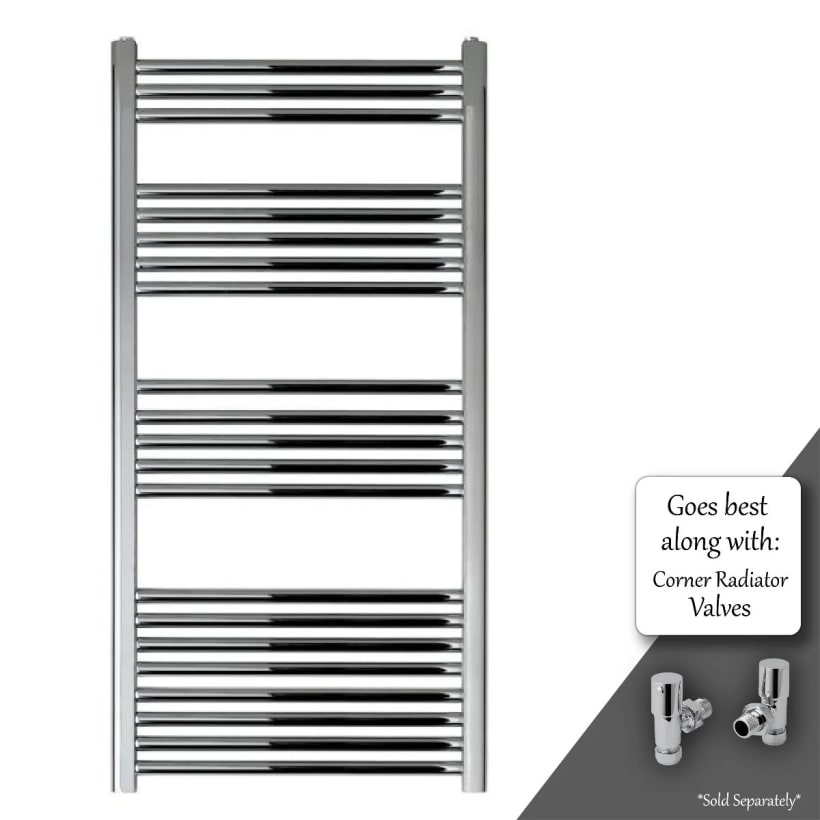 Polished chrome vertical towel rail