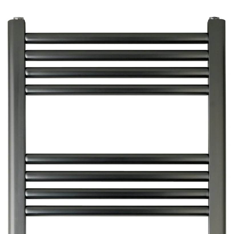 Brushed black heated towel radiator