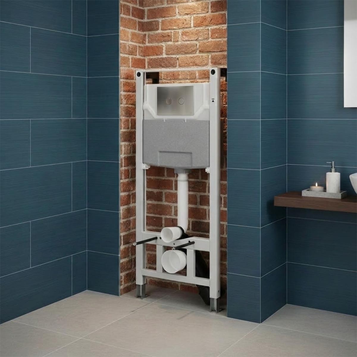 1.2m frame with stainless steel flush plate