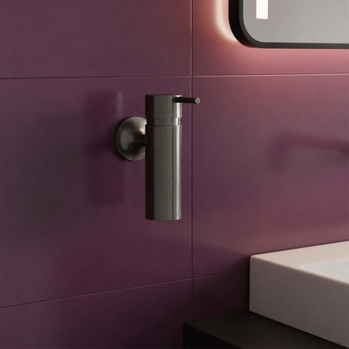 brushed black 150ml soap dispenser - wall mounted